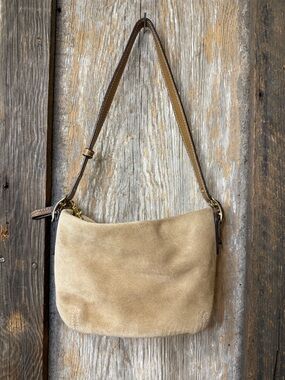 Vintage Coach Legacy Mini Tan Suede Shoulder Bag Handbag Y2K